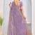 Levender color zari embroidery fendy silk party wear saree with embroidered blouse