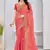 Peach color zari embroidery fendy silk party wear saree with embroidered blouse