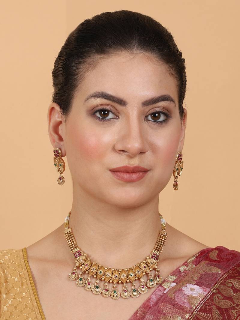 Exquisite rajwadi necklace set