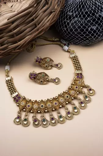 Exquisite rajwadi necklace set