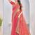 Peach color zari embroidery fendy silk party wear saree with embroidered blouse