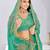 Teal Green color zari embroidery fendy silk party wear saree with embroidered blouse