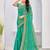 Teal Green color zari embroidery fendy silk party wear saree with embroidered blouse