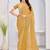 Mustard color zari embroidery fendy silk party wear saree with embroidered blouse