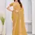 Mustard color zari embroidery fendy silk party wear saree with embroidered blouse