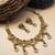 Gold plated kempu hydra rajwadi necklace set