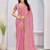 Light pink color zari embroidery fendy silk party wear saree with embroidered blouse