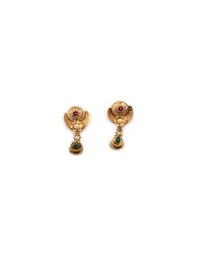 Gold plated kempu hydra rajwadi necklace set 4