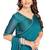 Sky blue color hand work zircon border satin chiffon silk saree with blouse
