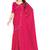 Pink color hand work zircon border satin chiffon silk saree with blouse