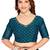 Blue color hand work zircon border satin chiffon silk saree with blouse
