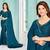 Blue color hand work zircon border satin chiffon silk saree with blouse
