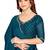Blue color hand work zircon border satin chiffon silk saree with blouse