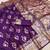 Purple soft Art silk saree with zari weaving meenakari design