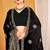 Black color zari embroidered fendy silk two tone saree with blouse
