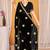 Black color zari embroidered fendy silk two tone saree with blouse