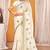 White color zari embroidered fendy silk two tone saree with blouse