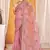 Pink color zari embroidered fendy silk two tone saree with blouse