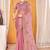 Pink color zari embroidered fendy silk two tone saree with blouse