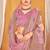 Pink color zari embroidered fendy silk two tone saree with blouse
