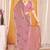 Pink color zari embroidered fendy silk two tone saree with blouse