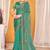 Sky blue color zari embroidered fendy silk two tone saree with blouse