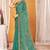 Sky blue color zari embroidered fendy silk two tone saree with blouse