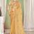 Mustard color zari embroidered fendy silk two tone saree with blouse