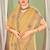 Mustard color zari embroidered fendy silk two tone saree with blouse