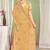 Mustard color zari embroidered fendy silk two tone saree with blouse