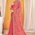 Peach color zari embroidered fendy silk two tone saree with blouse
