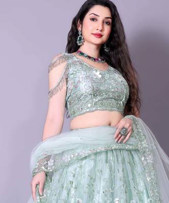 Chic Powder Blue Engagement Choli for a Perfect Fit 2
