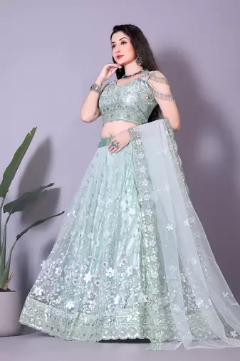 Chic Powder Blue Engagement Choli for a Perfect Fit