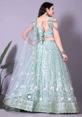 Chic Powder Blue Engagement Choli for a Perfect Fit 4