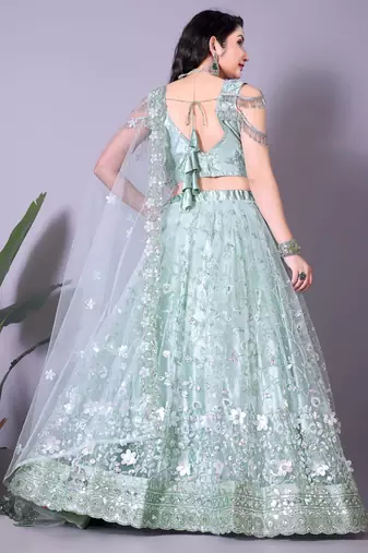 Chic Powder Blue Engagement Choli for a Perfect Fit