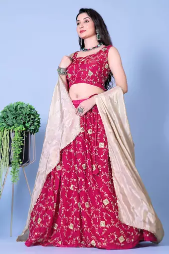 Exquisite Rani Pink Lehenga Choli for Regal Beauty