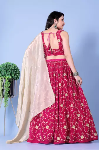 Exquisite Rani Pink Lehenga Choli for Regal Beauty
