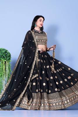 Elegant Black Lehenga Choli for a Timeless Look 2