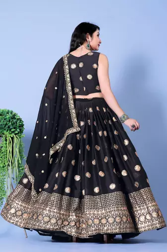 Elegant Black Lehenga Choli for a Timeless Look