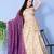 Purple and Mint Embroidered Silk Lehenga