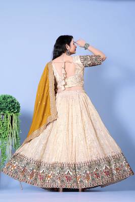 Designer Lehenga Choli with Sequins & Resham Work 4
