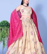 Floral Print Lehenga Choli Set with Dupatta