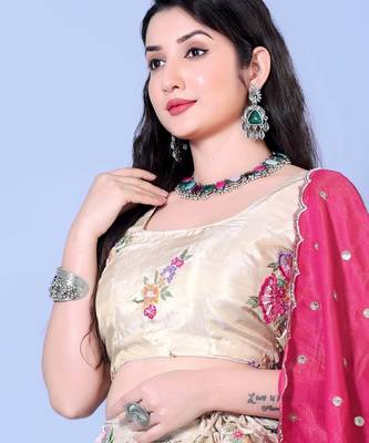 Floral Print Lehenga Choli Set with Dupatta 3