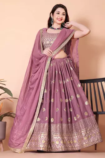 Embroidered Lehenga Choli Set with Dupatta