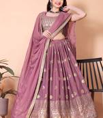 Embroidered Lehenga Choli Set with Dupatta
