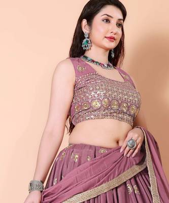 Embroidered Lehenga Choli Set with Dupatta 2