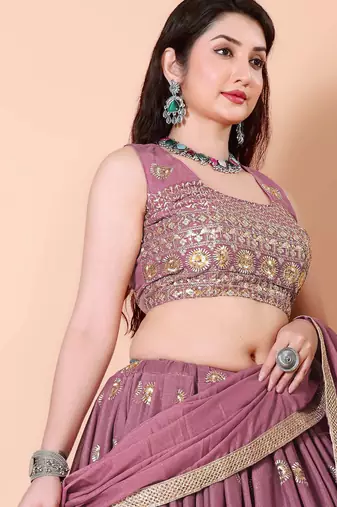 Embroidered Lehenga Choli Set with Dupatta