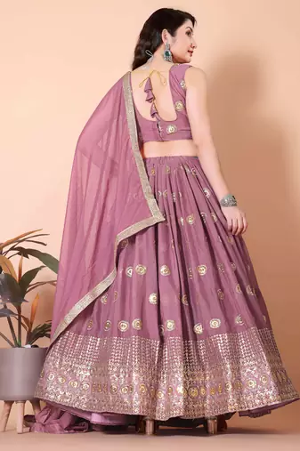 Embroidered Lehenga Choli Set with Dupatta