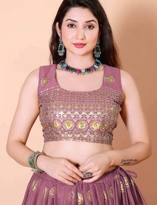 Embroidered Lehenga Choli Set with Dupatta 4