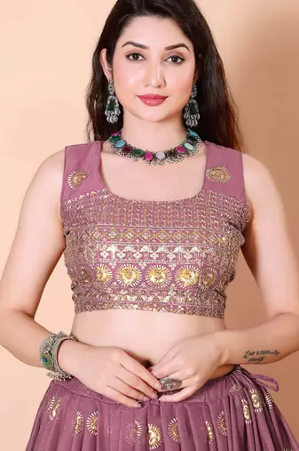 Embroidered Lehenga Choli Set with Dupatta